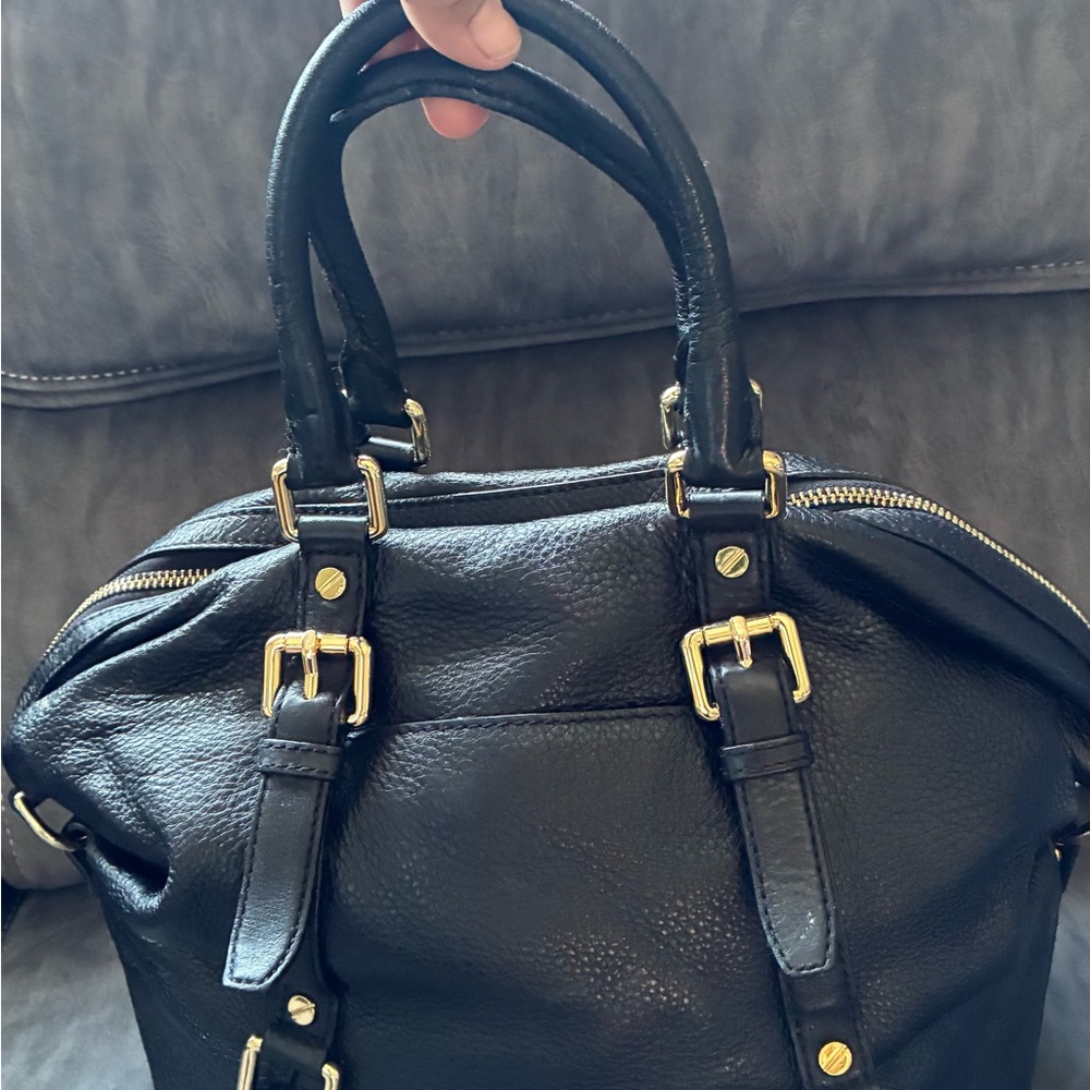 Michael Kors Black Satchel with Gold Accents - Picture 7 of 8